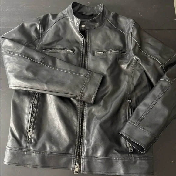 Guess Men's Black Moto Biker style Jacket…M - Picture 6 of 15